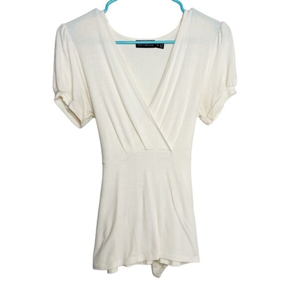 The Limited V Neck Back Tie Short Sleeve Top Off White Size XS - Picture 1 of 5